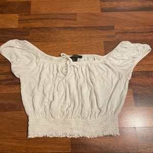 Forever 21 white off shoulder blouse crop top